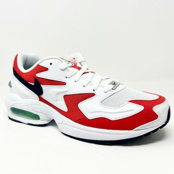 Nike Air Max 2 Light White Black Habanero Red Mens Running Shoes AO1741 101 - Picture 2 of 5
